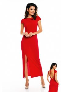 Czerwona Seksowna i Elegancka Maxi Sukienka z Wycięciem na Plecach