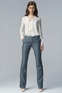 Jeansowe Eleganckie Spodnie Damskie Typu Bootcut